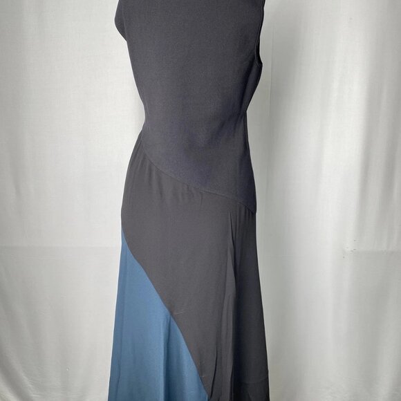 NEW REISS Midi Dress Black Size M Petite Faro Hybrid Colourblock Sleeveless - Picture 8 of 10